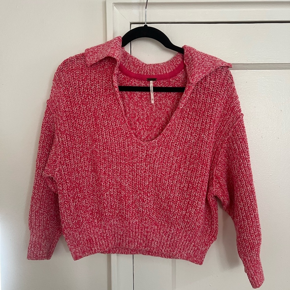 FREE PEOPLE CROP CROCHET SWEATER